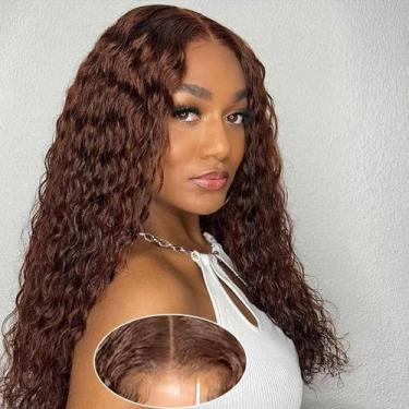 Imagem de Perucas Srakuw Wear and Go sem cola Chocolate Brown Water Wave
