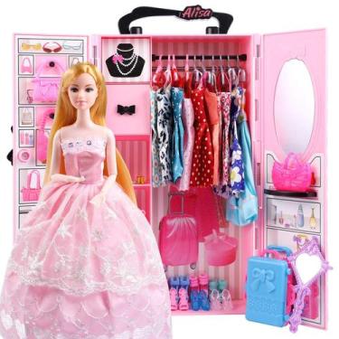 Imagem de Conjunto de guarda-roupa Doll Closet UCanaan Girl Doll com roupas e ac