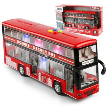 Imagem de Ônibus de brinquedo de dois andares Cdymkf 11 (28 cm) com luzes e sons