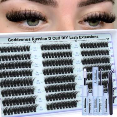 Imagem de Kit de agrupamentos de cílios Goddvenus Wispy Lashes Natural Fluffy