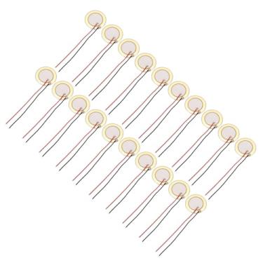 Imagem de uxcell 20 peças de discos piezoelétricos 27 mm acústico captador transdutor microfones trigger buzzer bateria guitarra com revestimento de alumínio