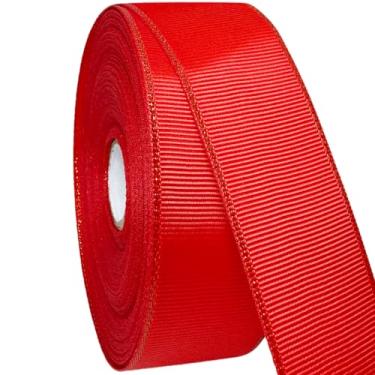 Imagem de AEVORA Fita de gorgorão de 3,8 cm com bordas douradas, fita de tecido de 20 metros para artesanato, decoração de casamento, laços de cabelo, lembrancinha de festa, arranjos de flores (vermelho 235)