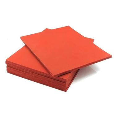 Imagem de Tapete De Espuma De Silicone Vermelho Para Máquina De Laminação - Almofada De Espuma De Silicone Resistente A Altas Temperaturas, 1 Peça, Placa De Esponja Elástica Macia Para Prensagem(200x300mm,1mm)
