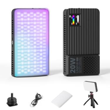 Imagem de ULANZI Luz de vídeo RGB K20, painel de luz de câmera LED de 20 W para fotografia, 1800-9000K CRI95+ 20 efeitos, iluminação de vídeo portátil recarregável de 3300 mAh para DSLR Sony, Canon, Nikon, Fuji