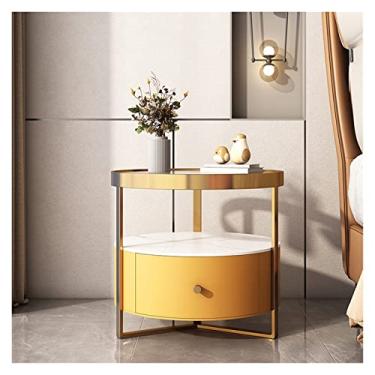 Imagem de Mesa de cabeceira simples moderna mesa de cabeceira quarto mesa de cabeceira pequena prateleiras mesa de cabeceira (cor: D, tamanho: 50 * 50 * 50 cm)