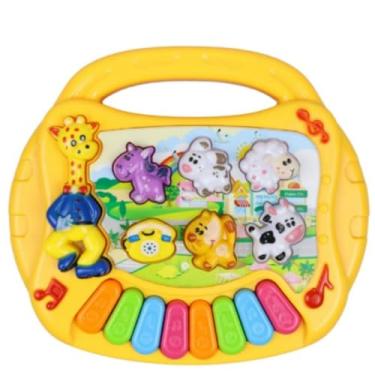 Imagem de Teclado Infantil de Animais Educativo com Luz, Música e Sons Divertidos para os Pequenos
