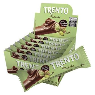 Imagem de Chocolate Wafer Trento Pistache 29g - Embalagem com 16 Unidades - Pecc