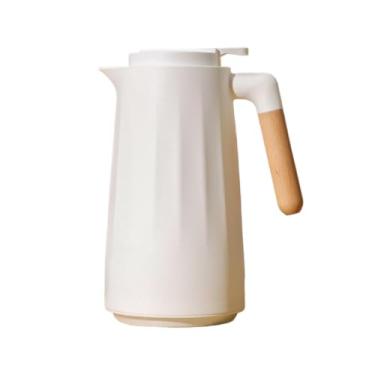 Imagem de Garrafa Térmica Cabo De Madeira Luxo 1L Café Chá(1,BRANCA)