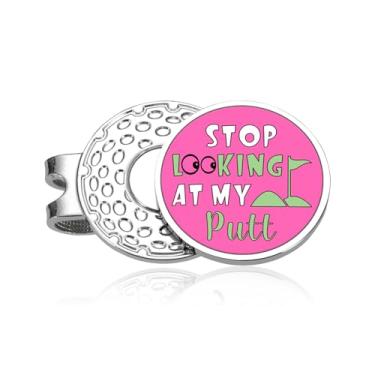 Imagem de Marcador de bola de golfe engraçado para mulheres, clipe de chapéu rosa, marcador de golfe para esposa, namorada, dia dos namorados, dia mais doce para mulheres, meninas, meias de meias marcador