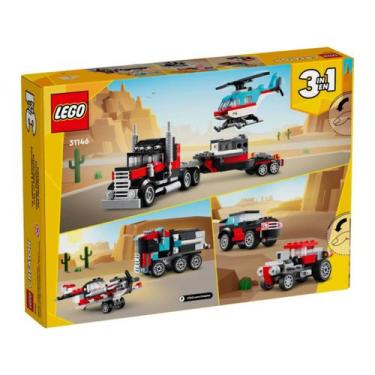 Imagem de Caminhão Plataforma com Helicóptero 3 Em 1 4111131146 - Lego