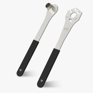 Imagem de HUBAKO Conjuntos de ferramentas de remoção de cassete, chave de cassete e ferramenta de anel de bloqueio para remoção de instalação de cassete de roda dentada 10T/11T, aço de rolamento + chave de