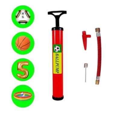 Imagem de Bomba de ar manual ballpump 28cm manual plast vermelha