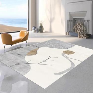 Imagem de Tapete para sala de estar, quarto, sofá simples, mesa de centro, cobertor para cama, tapete simples resistente à sujeira (160 x 230 cm (5,3 x 7,6 pés/SJR-6))