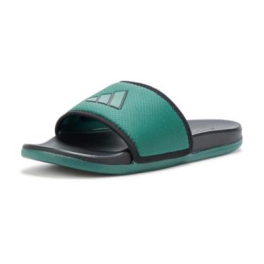 Imagem de adidas Sandália Adilette confortável unissex para adultos, Verde universitário/verde universitário/preto, 7 Women/6 Men