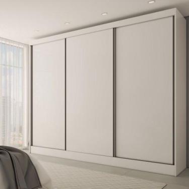 Imagem de Guarda-Roupa Casal Europa 3 Portas 4 Gavetas 100% Mdf Branco - Panoram