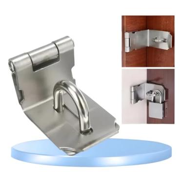 Imagem de Trinco Para Porta Cadeado 90° Em Aço Inox Fecho Anti Roubo