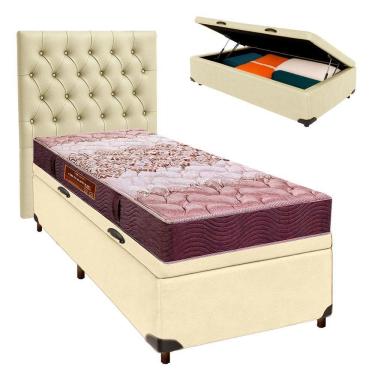Imagem de Kit Cama Box Bau + Cabeceira + Colchão Solteiro D26 - Ortophedic - Sankonfort