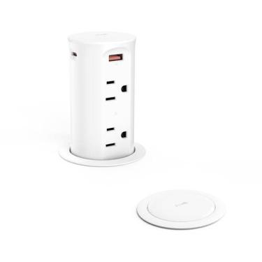 Imagem de Saída pop-up de bancada Jgstkcity 4 tomadas 4 portas USB