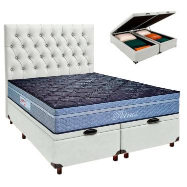 Imagem de Kit Cama Box Bau + Cabeceira + Colchão Queen Molas Ensacadas - Petrus - Paropas