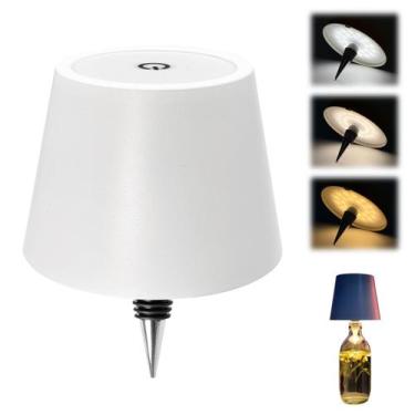 Imagem de Lâmpada de garrafa sem fio XQGMAN Metal Shade com tampa de 3 cores