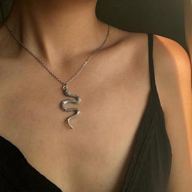 Imagem de Joias modernas de cobra para mulheres, bijuteria de fantasia Medusa, colar de gargantilha de cobra ajustável, acessórios flexíveis para fantasia, 50cm, Metal, Sem Pedra Preciosa