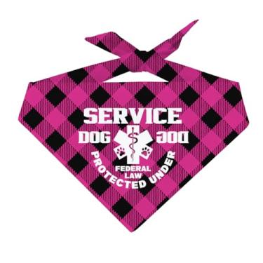 Imagem de Cachecol de cachorro com estampa xadrez clássica rosa e preto, bandanas confortáveis para meninos e meninas, presente engraçado para cachorros, bandanas protegidas pela lei federal