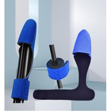 Imagem de 2 conjuntos de capa de ponta de vara de pesca e amarração de vara mangas de bengala, luva, tiras de bandagem, fecho reutilizável, azul