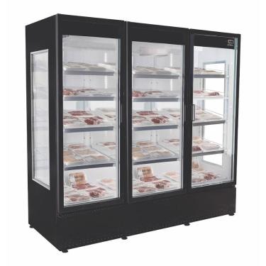 Imagem de Refrigerador Expositor Vertical para Carnes Frilux 1800 Litros Preto 3 Portas de Vidro Aquecido 220V RF-007-C
