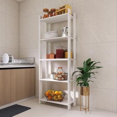 Imagem de Armario Multiuso Organizador Para Cozinha Com Prateleiras Branco Branco