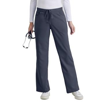 Imagem de BARCO Grey's Anatomy Scrubs - Calça de uniforme médico Riley para mulheres, cintura elástica nas costas, cintura média, calça de uniforme médico feminina, Aço, M Alto