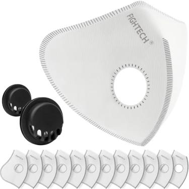 Imagem de Pacote de substituição de filtro de máscara de poeira | 10 filtros de carbono autênticos da FGHTECH para máscara de poeira e 4 válvulas de descarga | Filtros de ar com óculos de segurança proteção contra embaçamento (FF-N1 Carbon)