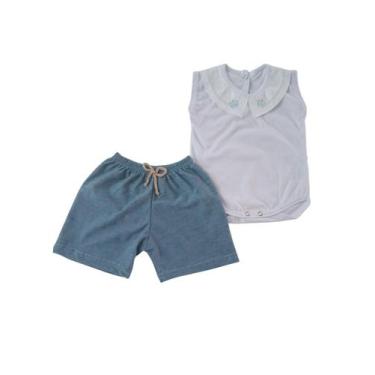 Imagem de Conjunto Algodão Shorts e Body Regata Príncipe e Princesa - Kowak Baby