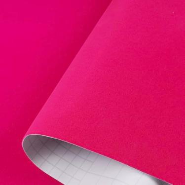 Imagem de decotalk Papel de parede adesivo de feltro papel de parede feltro 39,9 x 304,8 cm rosa choque feltro veludo gaveta forro papel de contato