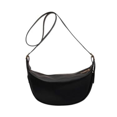 Imagem de Bolsa tiracolo clutch grande capacidade cor sólida portátil casual axila feminina preta