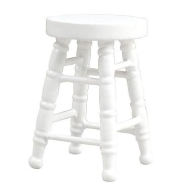 Imagem de Mobiliário de casa de bonecas em miniatura, banco de bar redondo de ma