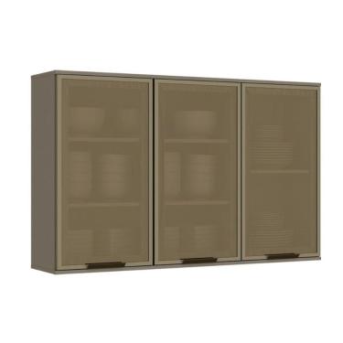 Imagem de Armário Aéreo Cozinha Modulado Connect C/ 3 Portas De Vidro Duna - Henn