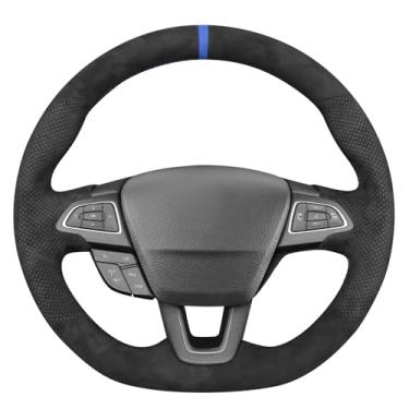 Imagem de MEWANT Capa de volante costurada à mão para Ford Focus MK3 ST 2015-2018/Focus RS 2016-2018 Acessórios de volante para Ford Focus MK3 ST