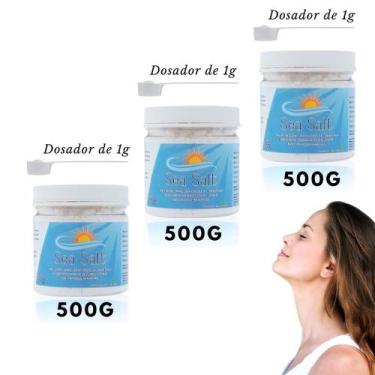 Imagem de Sal Lavagem Nasal Sem Iodo Kit 3 Unidades 500g Cada (1,5Kg) - Sea Salt