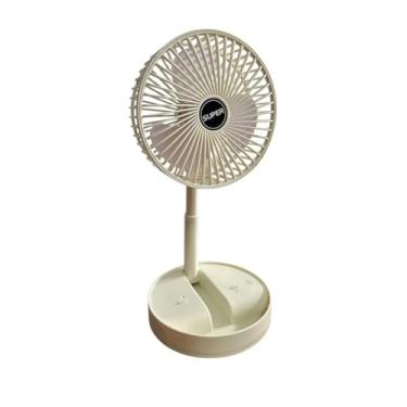 Imagem de Ventilador Portatil, Ventilador Dobrável Retrátil 180° Silencioso de Mesa Uso Exclusivo Na Tomada(Ventilador Dobravél Branco)