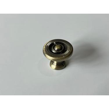 Imagem de SA Home Products Puxadores e puxadores de gaveta de armário e cômoda, puxadores de móveis. Feito de liga de zinco, formato redondo, design antigo, superfície lisa, puxadores de orifício único. (pacote