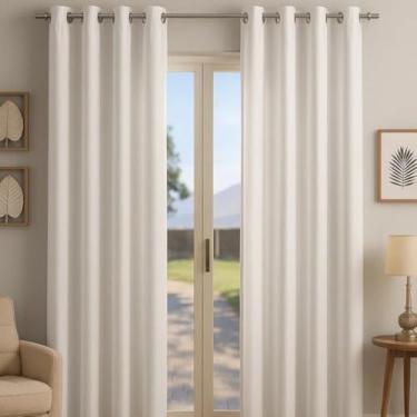 Imagem de Cortina Microfibra 2,80 x 1,70 - Decoração Sala ou Quarto - Cortina para varão simples ilhós cromado (Branca)