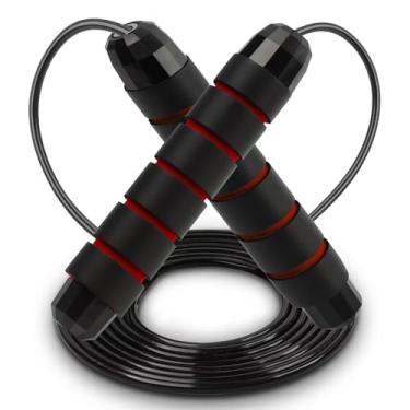 Imagem de Corda de pular ajustável corda de pular de velocidade rápida sem emaranhados com rolamentos de esferas para fitness para mulheres e homens, fitness, casa, escola, academia, exercício, corpo fino