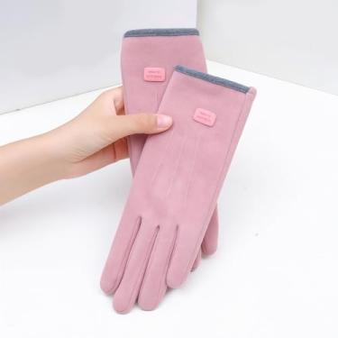 Imagem de Luvas de lã unissex de inverno】 Luvas térmicas para esportes ao ar livre para ciclismo, dirigir, esqui e caminhadas - Proteção das mãos à prova de vento para clima frio para homens e mulheres (rosa)