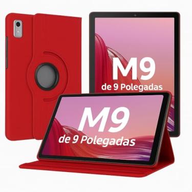 Imagem de Capa Case Giratoria para novo Tablet Lenovo Tab M9 de 9 Polegadas - Vermelho