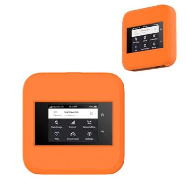 Imagem de Capa para NETGEAR Nighthawk M6 Pro/M6 – Capa de silicone macio à prova de choque com acesso total e design amigável ao sinal, resistente a quedas, proteção antiarranhões para roteador hotspot (laranja