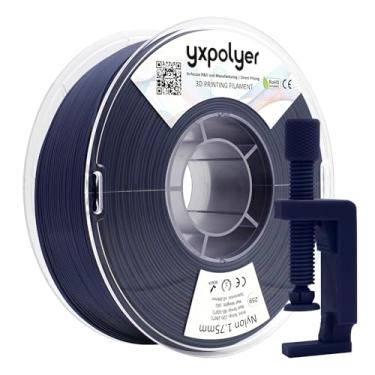 Imagem de YXPOLYER Filamento de nylon para impressora 3D azul PA6 1kg Nylon com carretel compatível com AMS resistente ao calor, filamento de impressão 3D PA fácil 1,75 mm