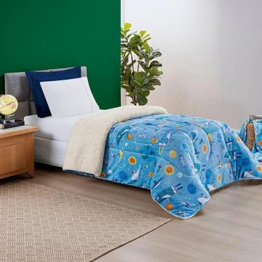 Imagem de Edredom Coberdrom Diverkids Solteiro Sherpa Toque Lã Carneiro - Astronauta