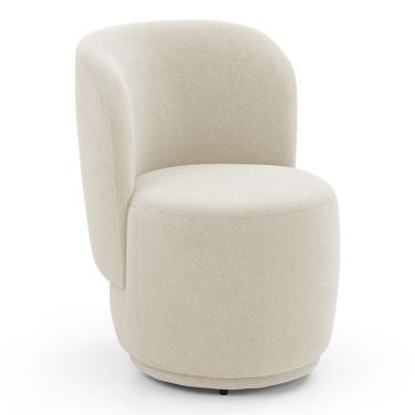 Imagem de Poltrona Orgânica Decorativa Living Molly Bouclê Bege - Abmaza