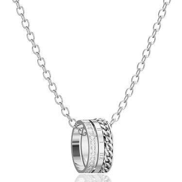 Imagem de Colar feminino com pingente delicado para mulheres, colar de ouro palted 18K, design simples, Large, Metal banhado a ouro 18k, Sem Pedra Preciosa