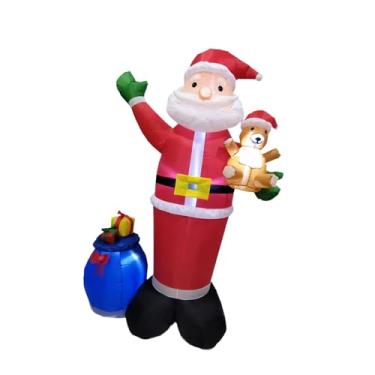 Imagem de oshhni Papai Noel inflável de Natal, decoração natalina inflável iluminada e original para jardim.